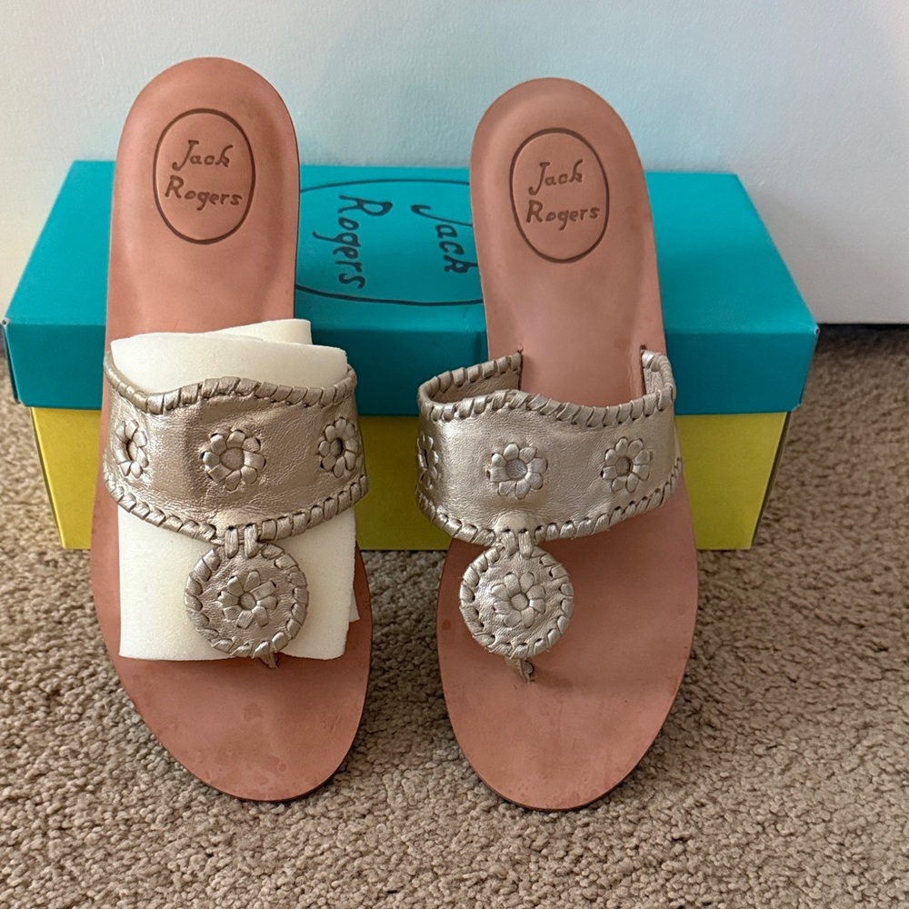 Jack Rogers Capri Metallic low wedge heel- Women's Sandals